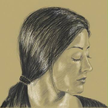 新絵心教室　黒髪の女性