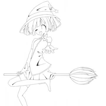 魔女っ娘ミラクるん　線画