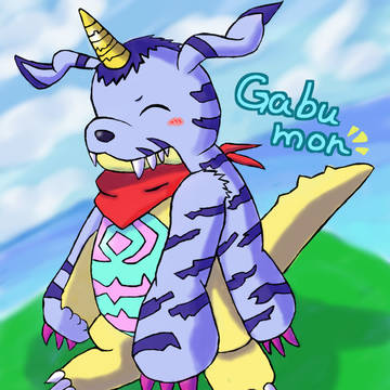 伝説のスカーフ装備のガブモン