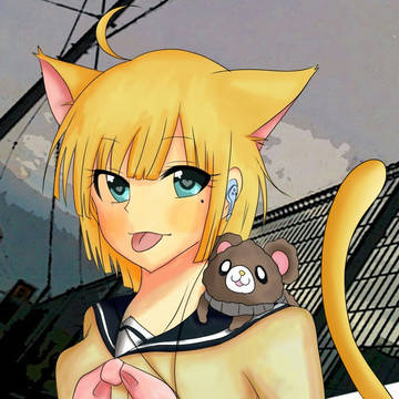 厚塗り風！　猫耳わっしょい！