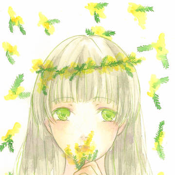 少女与花