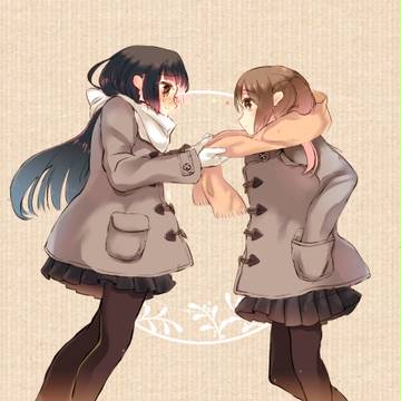 コートの裾から