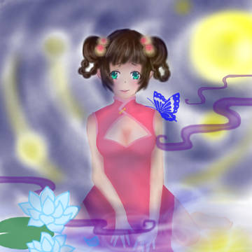 チャイナ服と水蓮
