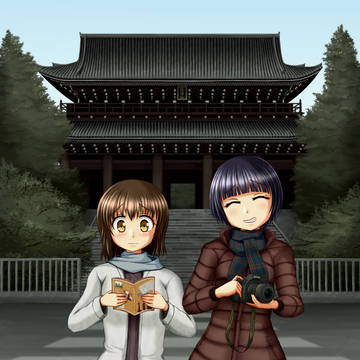 知恩院の三門前で