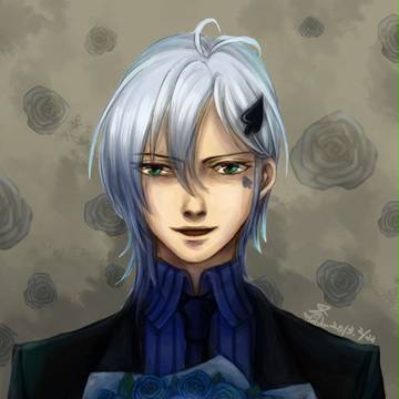 ikki with blue rose