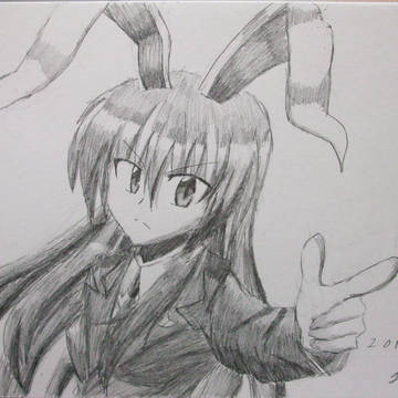 自分絵で優曇華院描いたよ＾　＾
