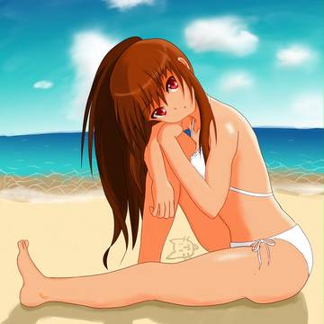 浜辺にて