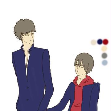 べた塗り　学ラン君たち