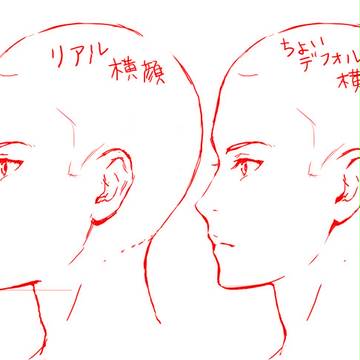 横顔の描き方　イケメン編