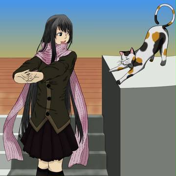 制服と猫と朝