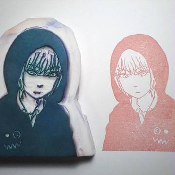 【消しゴムはんこで】紺先輩