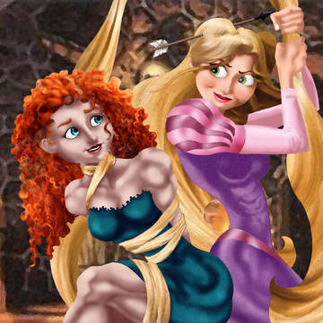 Merida with Rapunzel