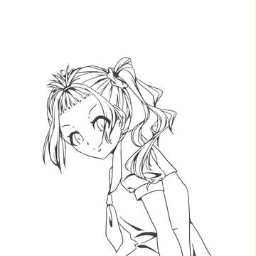 【線画】鉄棒と女の子