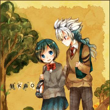 白色と青色