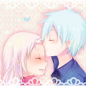 おでこにちゅー