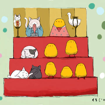 絵チャで合作、ひなまつり