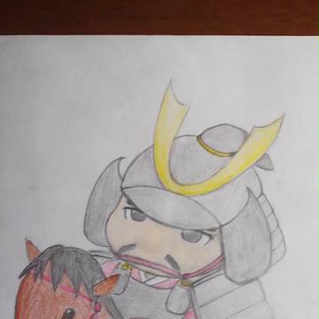 二頭身で描く騎馬武者
