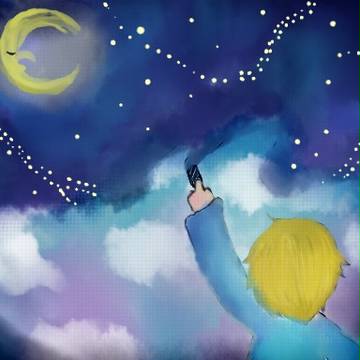 空を描く少年