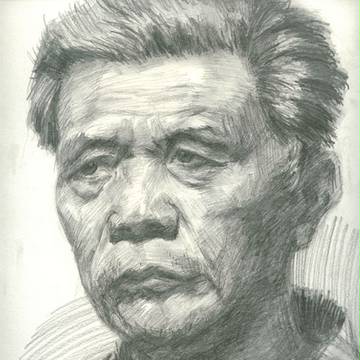 素描 老人
