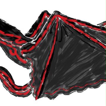 姫ブロでリクエストされた黒龍描いたた