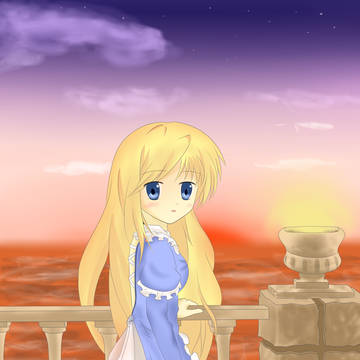 夕暮れ　洋上のお嬢様
