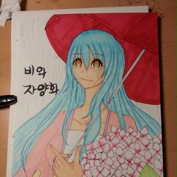 雨と　紫陽花