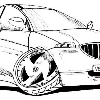cute car caricature