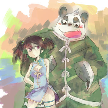 パンダと娘