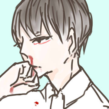鼻血男子