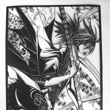 『切り絵』 和物少女