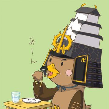 いがめんちを食すたか丸くん