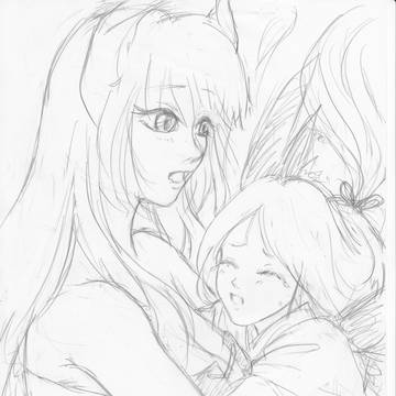 べひこ＆カルラ（ラフ画）
