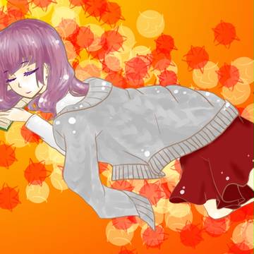寝顔で前髪ぱっつんをした自分の私服を着た女子　オプション：本
