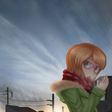 雲と少女と夕焼けと・・・