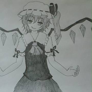 フランドール・スカーレット【影絵アレンジ・シャーペン画】