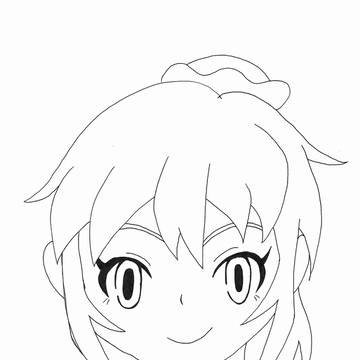 ポニテ蘭ちゃん  【線画】