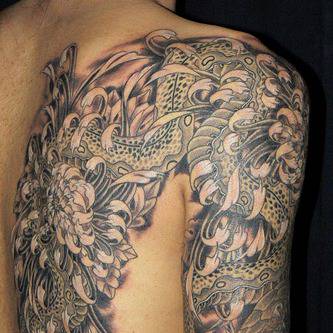 蛇　菊　black&grey JAPANESE