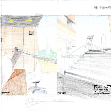 階段のある風景　原画