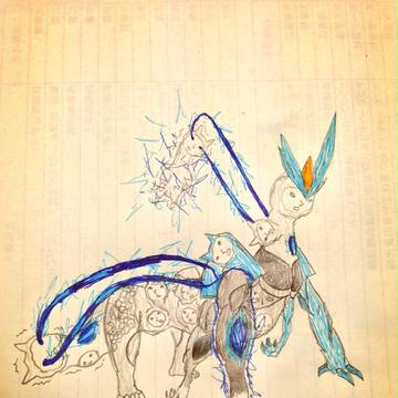 アルパカ×ブラックキュレム(落書き)