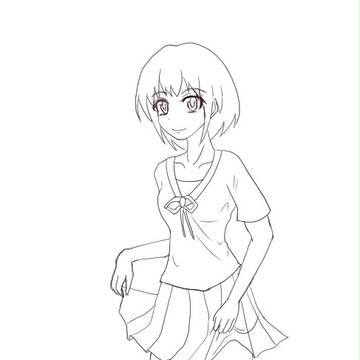 【線画】水とふともも