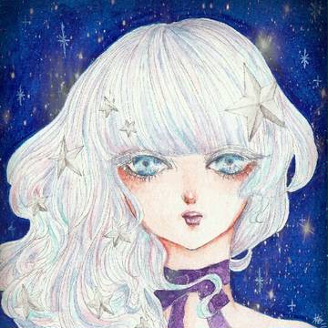 #RTされた数だけ星つけた創作女の子描く