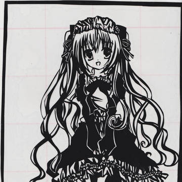 [切り絵]　ぴんく髪さん