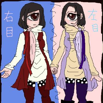 【単眼】左右の双子ちゃん。
