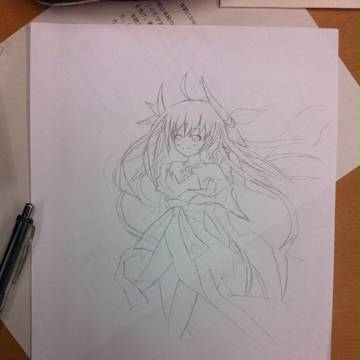 集会中に描いた