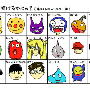 懐かしのキャラ見ないで描いてみよう