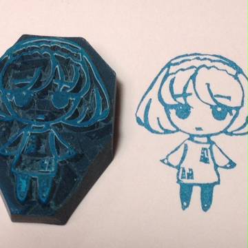 ポプキャラ・消しゴムハンコ ニット