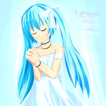 初音みくちゃん　線画抜き