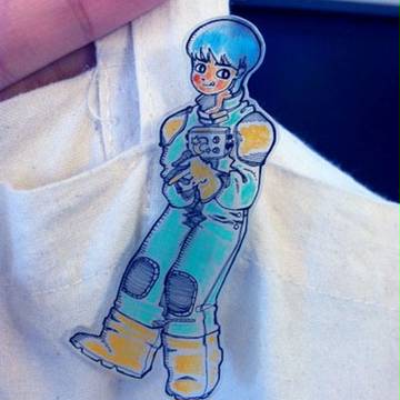 shrinky dink astronaut button