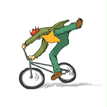 ヴォルグさんに自転車乗ってもらった
