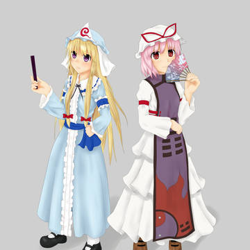 紫と幽々子の衣装チェンジ